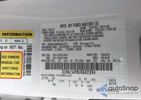 2018 Lincoln Mkz Premiere z USA, uszkodzony, nr VIN 3LN6L5A98JR602394